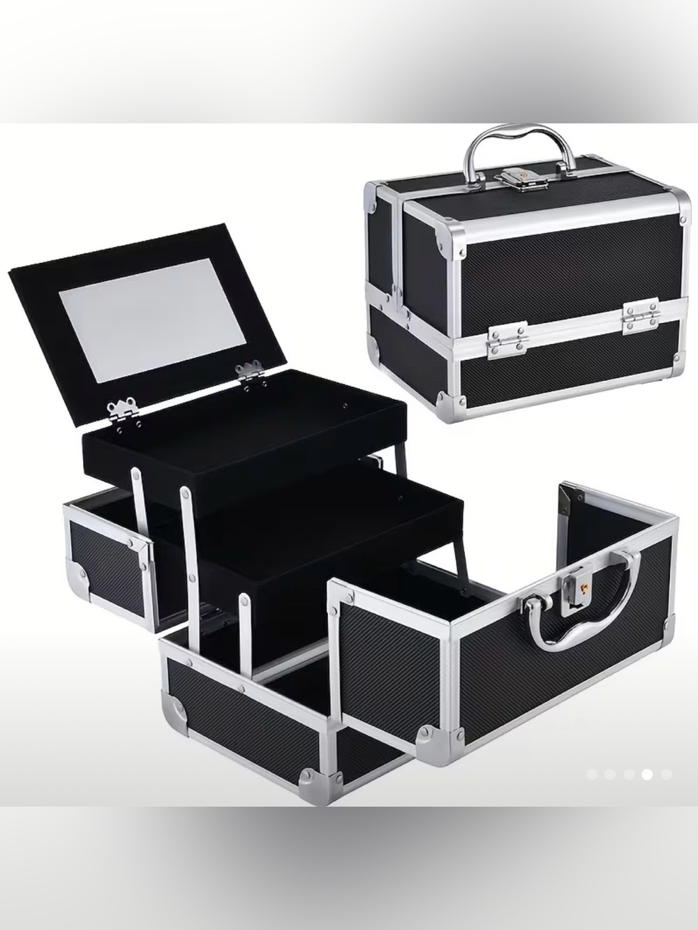 7/$70 Bundle Vanity Makeup Organizer Train Travel Lock/Key Case Aluminum 🔖